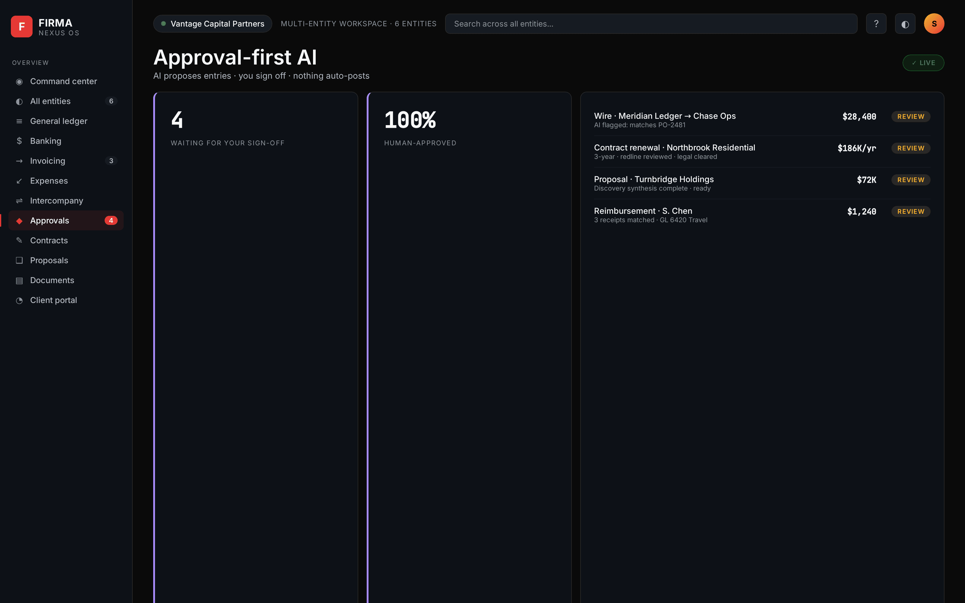 FIRMA — Approval-first AI