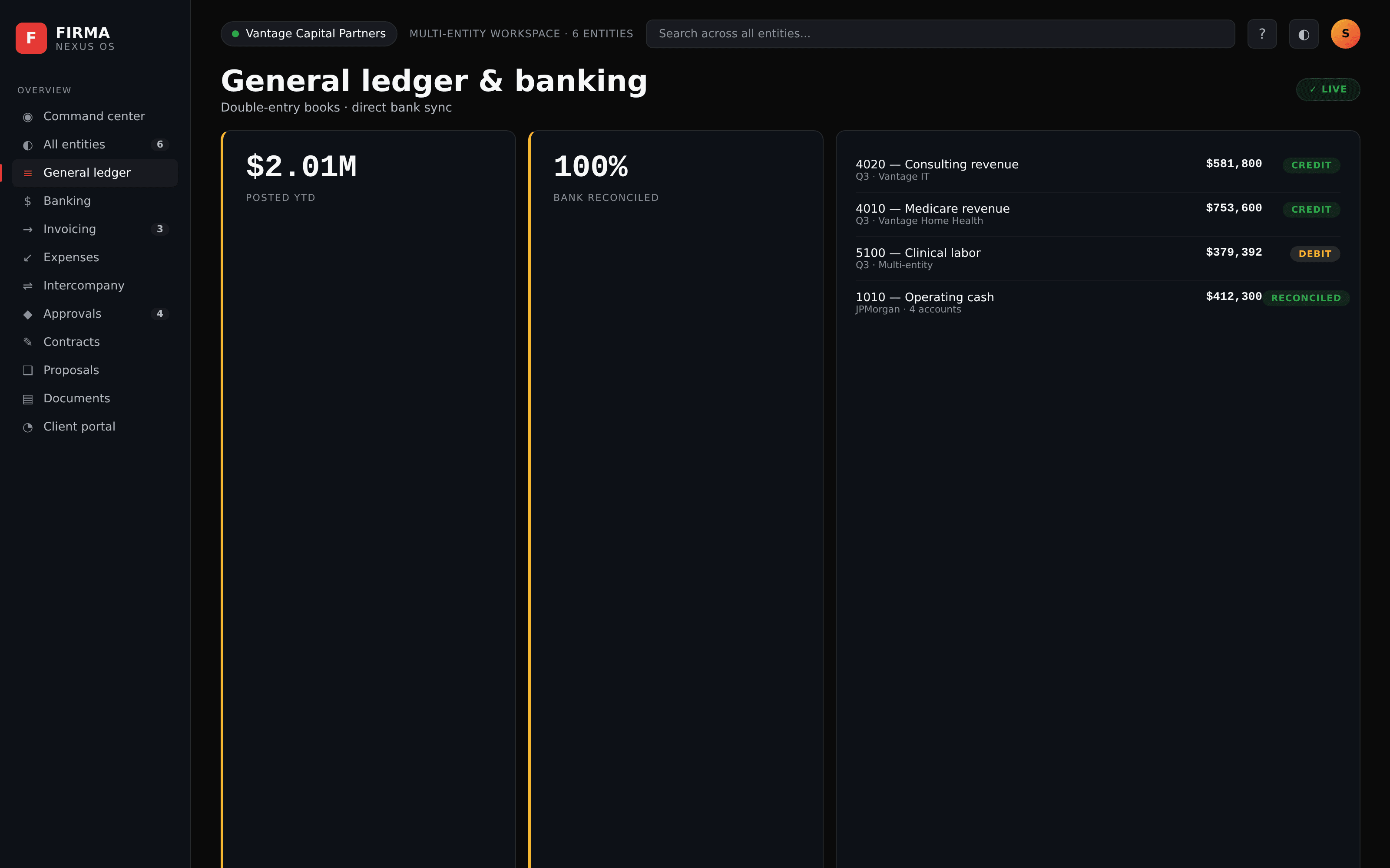 FIRMA — General ledger & banking